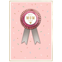 Best Mum Ever Rosette Embellished Mother's Day Card Autograph Greeting Cards
