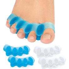 Sumiwish Toe Separators, 4 Pair (Blue and Clear) Soft Gel Toe Spacers to Correct Bunions, Toe Stretcher for Therapeutic Relief...