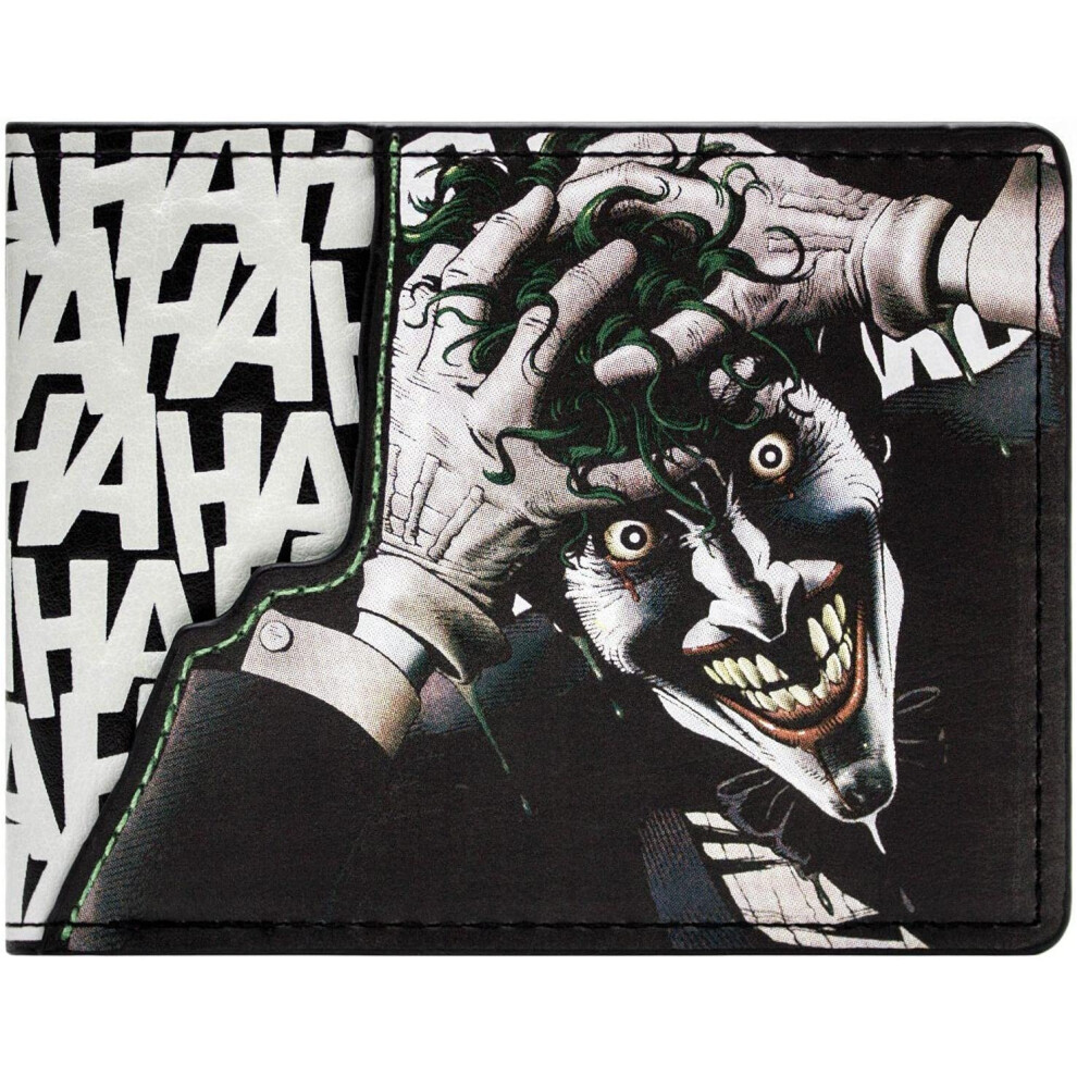 Batman Evil Joker Hahaha Id And Card Bi-Fold Wallet Purple