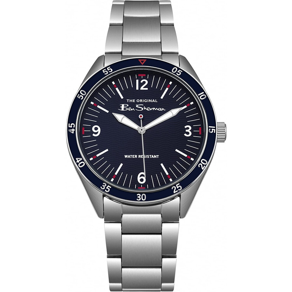 Ben Sherman Mens Analogue Classic Quartz Watch With Stainless Steel Strap Bs007usm Silver