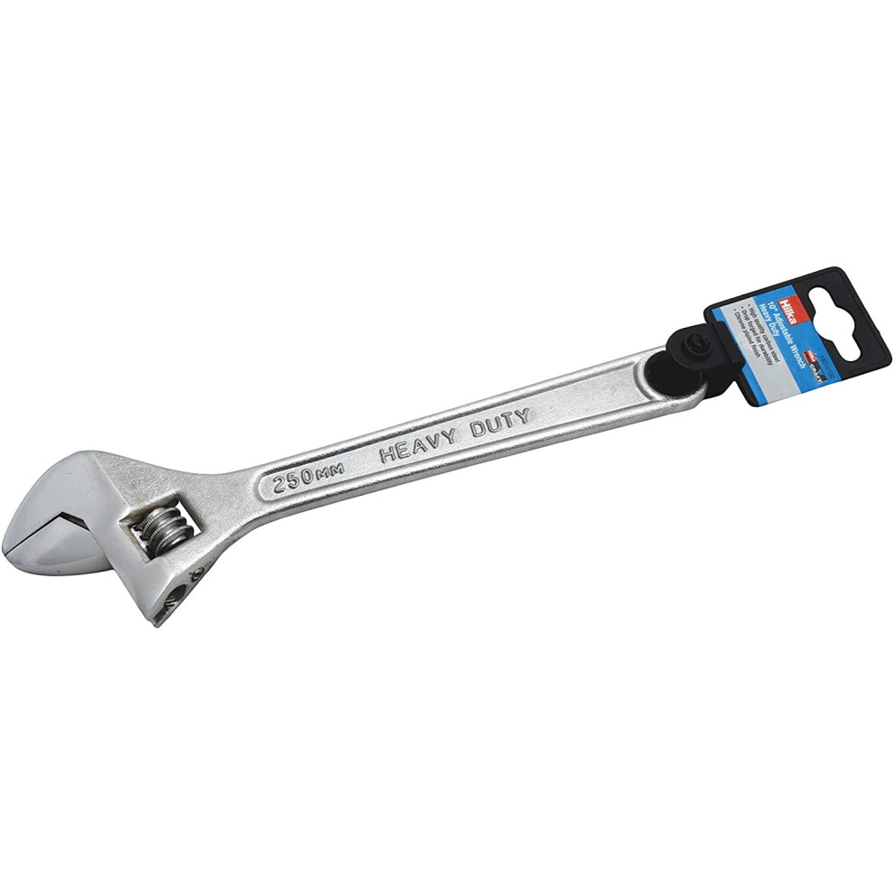 Hilka 18010100 10" (250mm) Heavy Duty Adjustable Wrench, Silver, Inch, 250 mm