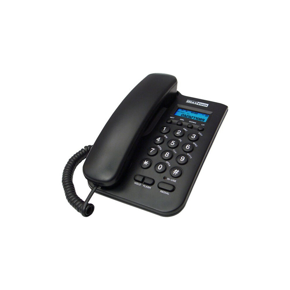 Maxcom Phone with Backlight Display & Dual Caller ID - Black