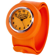 Popwatch Orange Colour Slapwatch Fast Fit Kids Childrens Silicone Watch Band Learn to Tell the Time Unisex Instant Fit Any Size
