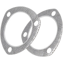2pcs 3inch Exhaust Gasket Exhaust Pipe Metal Gasket with Reinforced Ring 3 Bolt Flange for Headers Catback Axleback