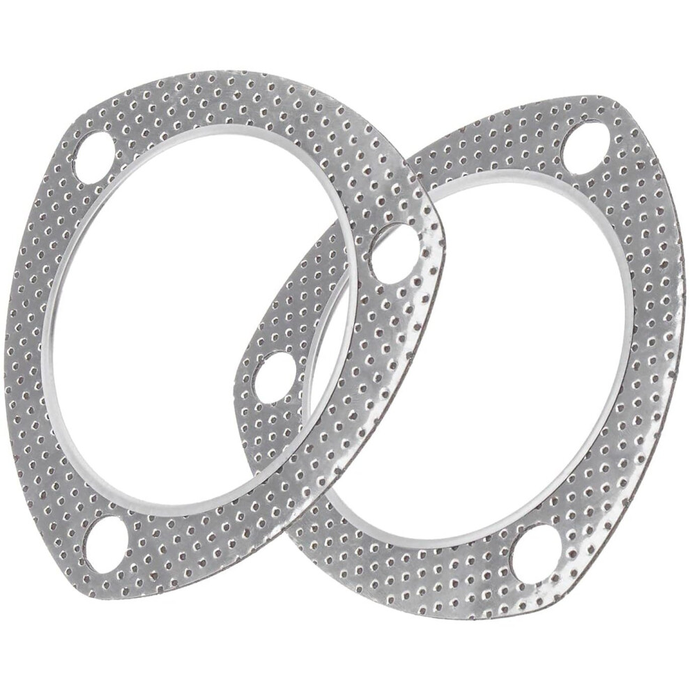 2Pcs 3Inch Exhaust Gasket Exhaust Pipe Metal Gasket With Reinforced Ring 3 Bolt Flange For Headers Catback Axleback 6973553335872