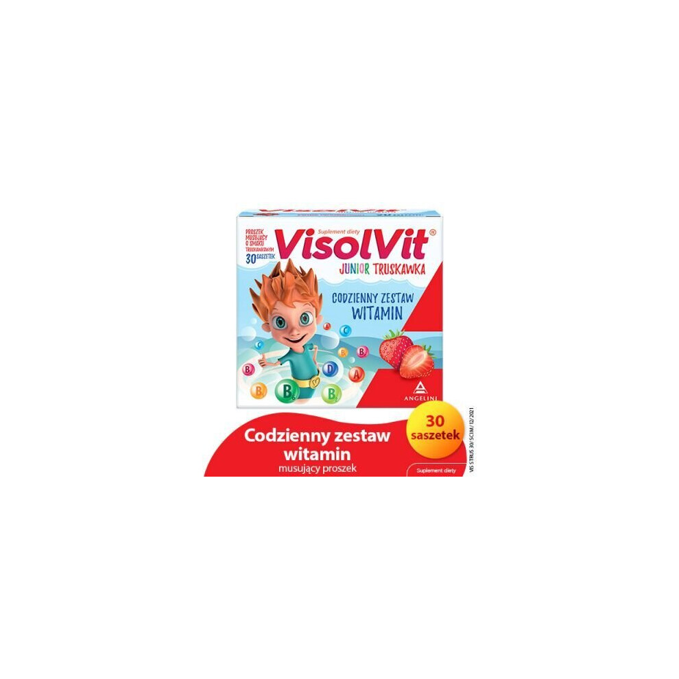 Visolvit Junior Strawberry dla dzieci - 30 saszetek TRUSKAWKA