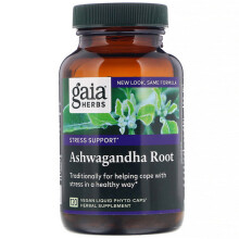 Gaia Herbs, Ashwagandha Rot, 120 veganiska flytande Phyto-kapslar