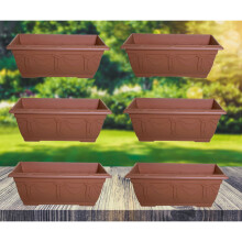 6 Terracotta Venetian Patio Trough Pot Large Plastic Planter Pot 60cm
