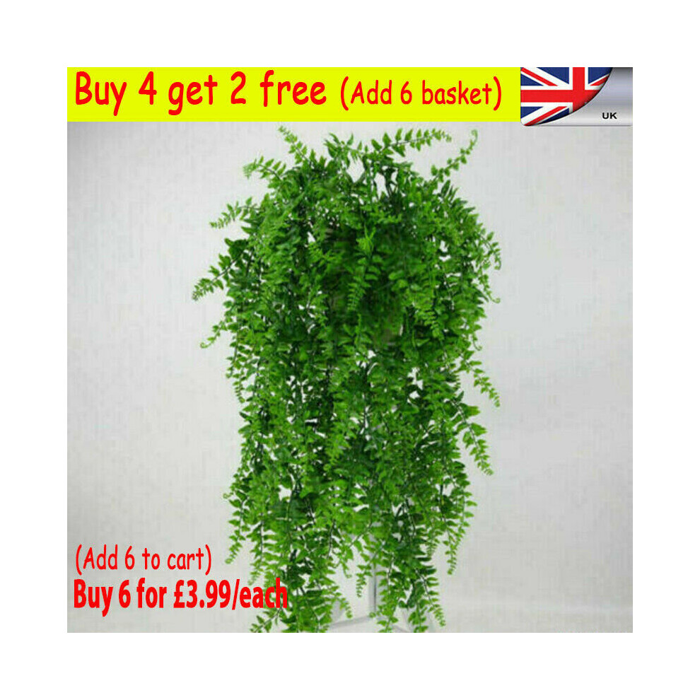 Artificial Hanging Plants Fake Fern Trailing Foliage Plastic Flower