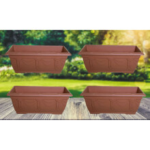 4 Terracotta Venetian Patio Trough Pot Large Plastic Planter Pot 60cm