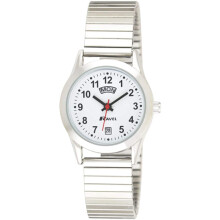 Ravel Ladies Stainless Steel Day/Date Silver Expandable Bracelet Strap Watch R0706.20.2EX
