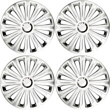 Versaco Car Wheel Trims TRENDRCBS14 - Black/Silver 14 Inch 12-Spoke - Boxed Set of 4 Hubcaps - Includes Fittings/Instructions