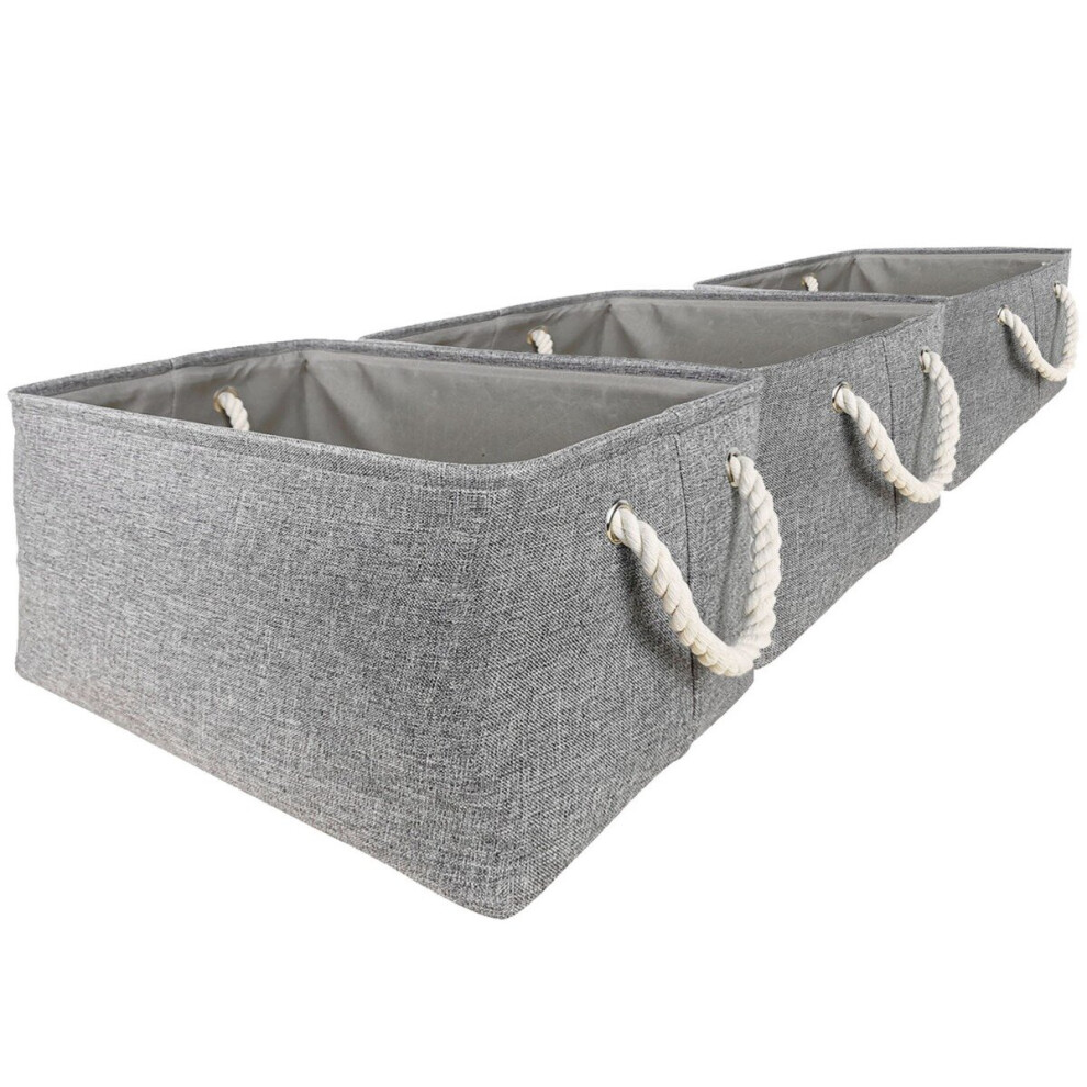 3x Storage Boxes - Set of 3 Space Saver Clothes Toys Storing Crates Multipack