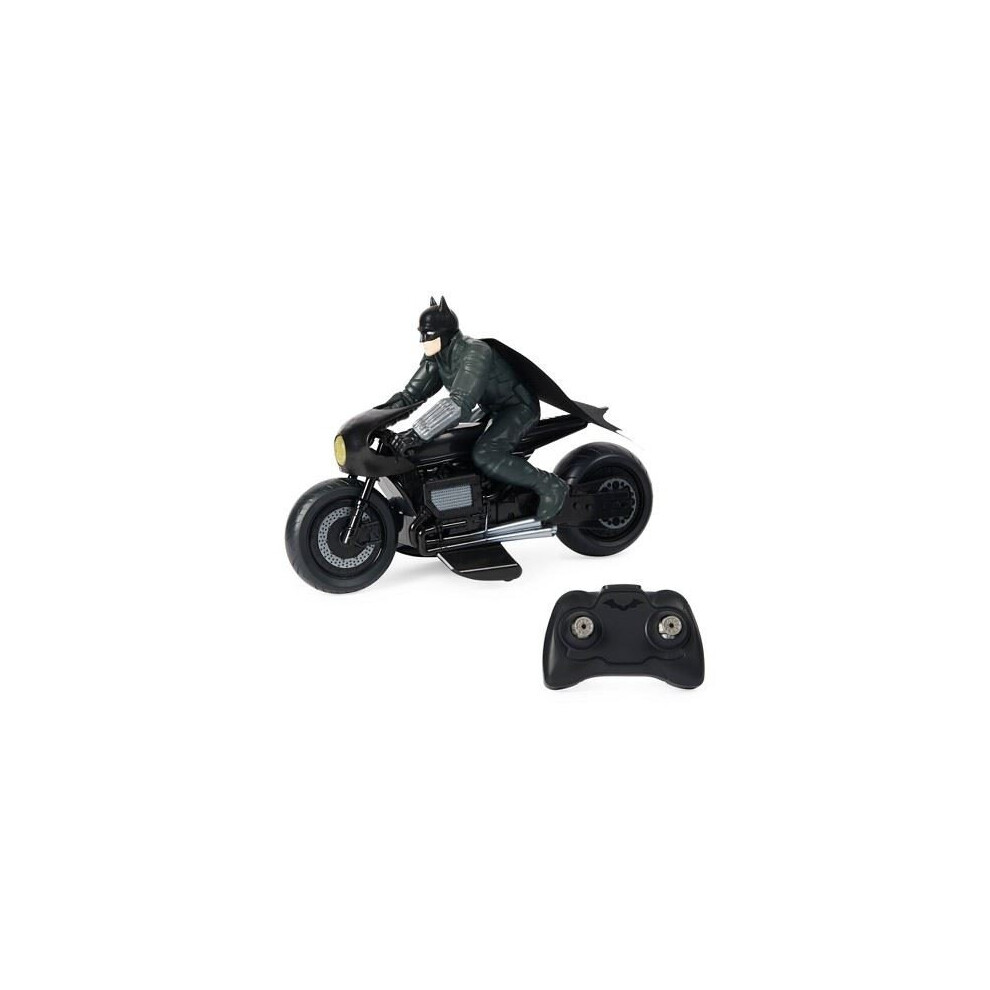 DC Comics The Batman Batcycle RC with Batman Rider