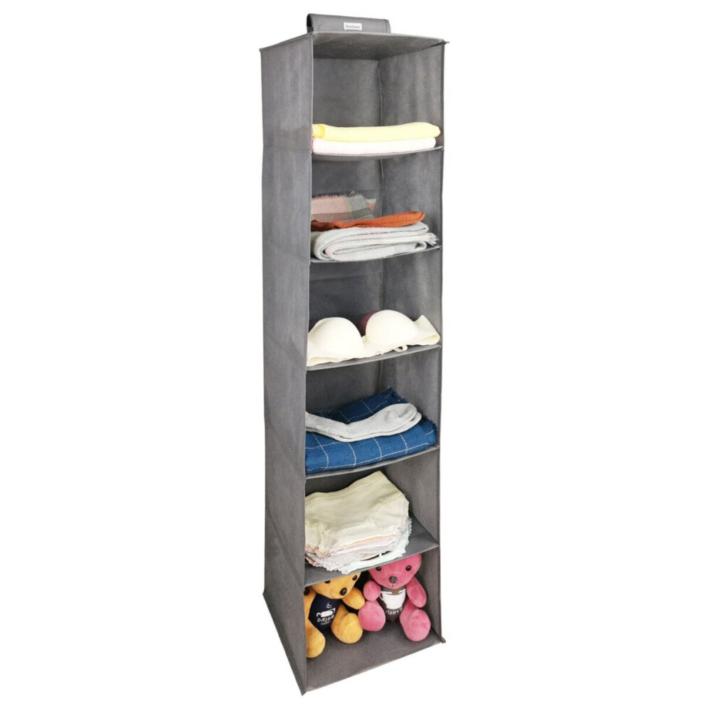 Hanging Closet Shelves 6-Tier Wardrobe Hanger 6 Shelf Storage Bedroom Organiser