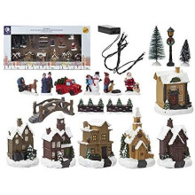 Christmas LED Light up Village Scene Battery Operated - Mini 25 Piece Village