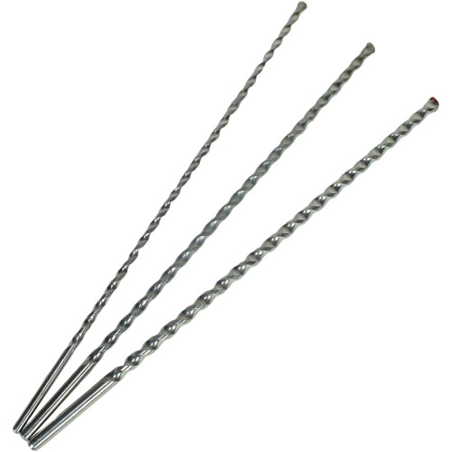 3pc Long Masonry Drills for Bricks Blocks Concrete Carbide Tips 400mm 8-12mm