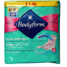 Bodyform Sanitary Towels -Total 32 Towels (Pack of 4, Ultra 8)