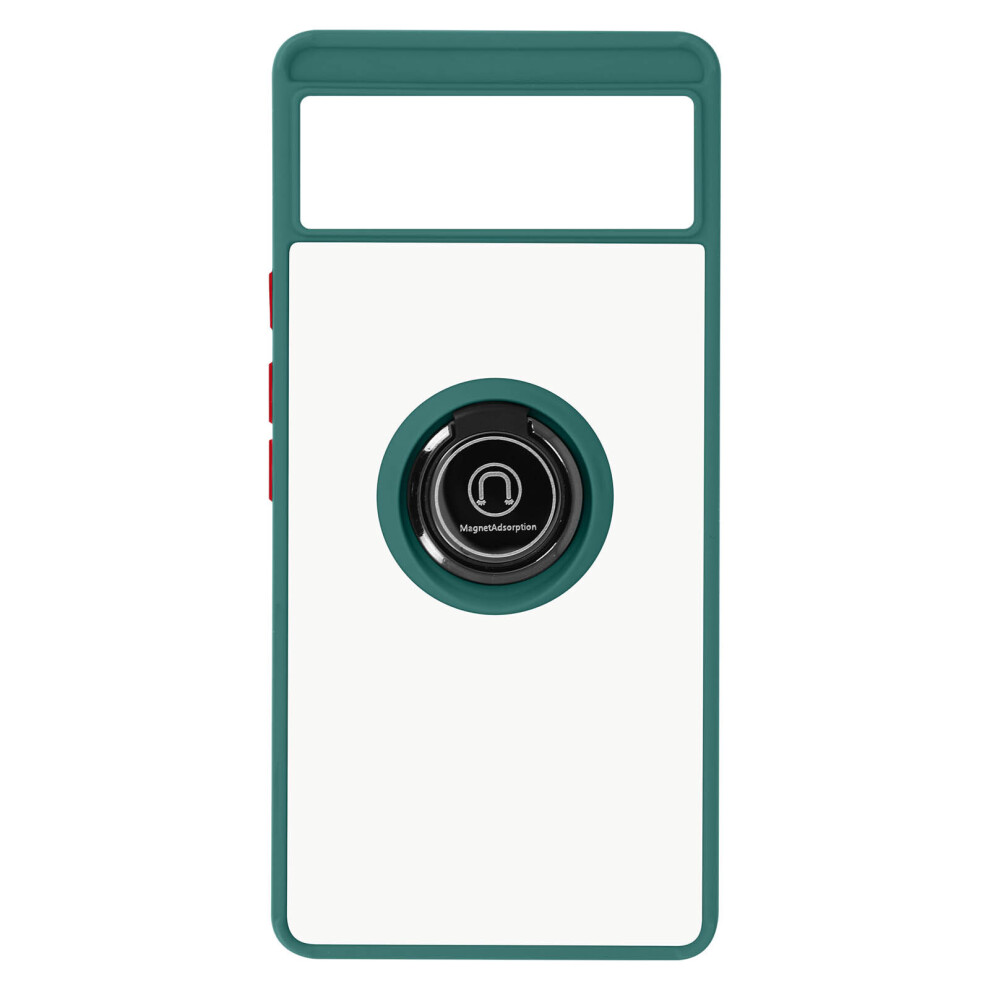 Avizar Case For Google Pixel 6 Bi-Material With Metal Ring - Green