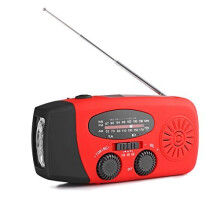 AOZBZ Solar Emergency Radio, Hand Crank Self Powered AM FM NOAA Radio, Multifunctional Dynamo Weather Radio with 3-LED Flashlight and Power Bank