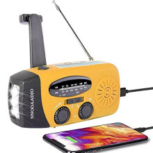 Wind Up Solar Radio, Survival Hand Crank Dynamo AM/FM Emergency Weather Radio, with Rechargeable USB Phone Charger, LED Bright Flashlight, use fo