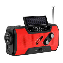 Emergency Hand Crank Radio, FORNORM Solar Radio 2000mAh Power Bank Wind Up Radios with Phone Charger and 4 LED Reading Lamp, AM/FM/7 NOAA, 4 Powe