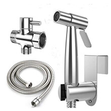 Stainless Steel Handheld Bidet Sprayer Set - Leak-Proof 304 Stainless Hose & Brass Valve, Multi-Purpose Toilet, Cloth Diaper & Pet Wash