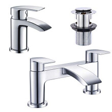 [Bath Tap & Bathroom Sink Tap] Hapilife Basin Mixer Monobloc Tap Waterfall and Bath Filler Tub Tap Chrome