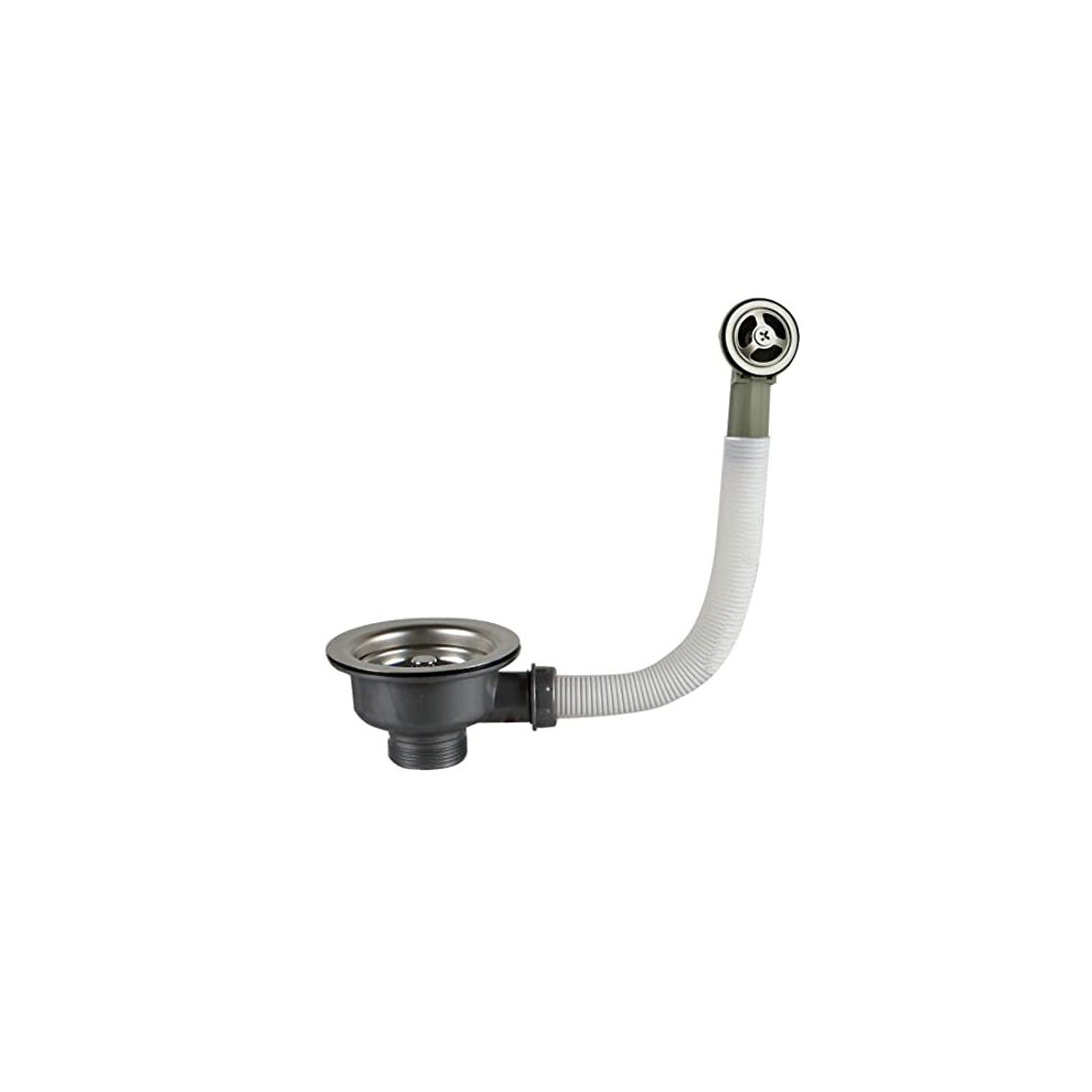 Qrity 114Mm Kitchen Sink 1Â½" Basket Strainer Waste And Overflow, Stainless Steel Sink Basket Strainer Waste 6973939993078