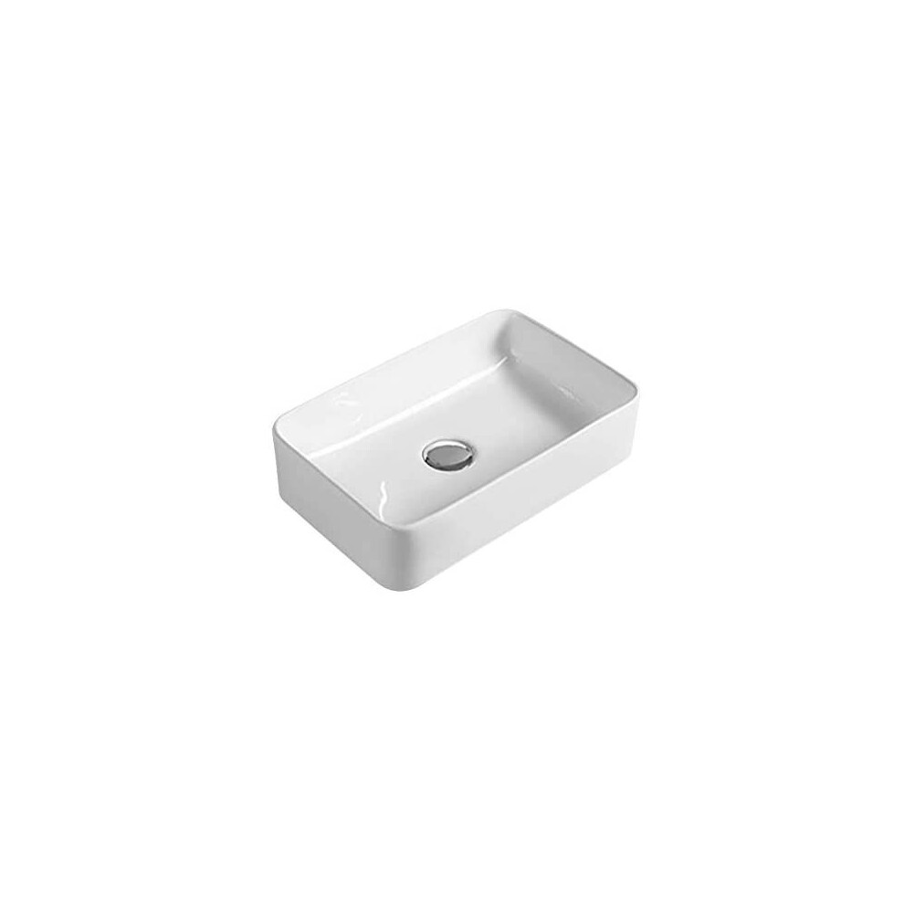 Nuie Nbv179 Modern Rectangular Bathroom Counter Top Sink Basin, White 5056211851677