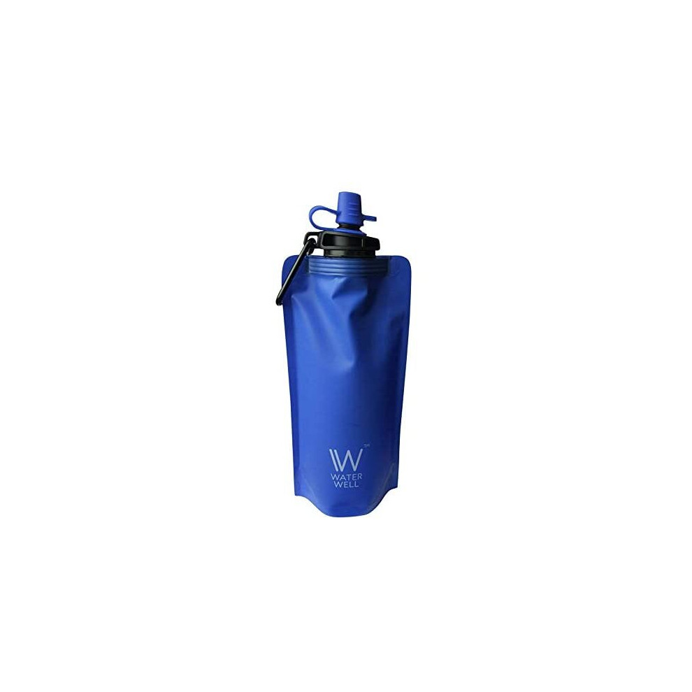 WaterWell Foldable Squeeze Travel Filter Water Bottle 500ml - Purifies Water by Eliminating 99.9% of Waterborne Bacteria & Parasites. 1000 Litre-image-OPC-P8YKN5T-NEW