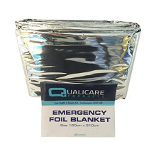 6 PACK OF QUALICARE THERMAL EMERGENCY FOIL SPACE FIRST AID SURVIVAL SILVER FOIL BLANKETS