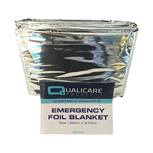 6 PACK OF QUALICARE THERMAL EMERGENCY FOIL SPACE FIRST AID SURVIVAL SILVER FOIL BLANKETS