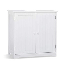 Meerveil Under Sink Cabinet,Bathroom Floor Cabinet with 2 Doors and 2 Shelves Wooden Space Saving Free Standing 60 x 30 x 60 cm White