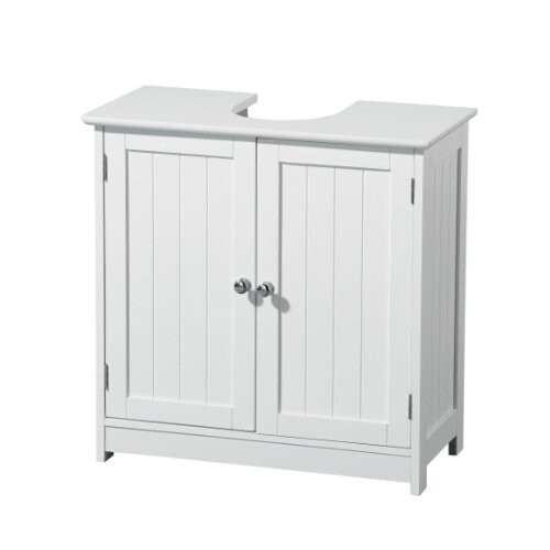 Premier Housewares White Pedestal Sink Under Sink Unit Kitchen Sink Bathroom Under Sink Cabinet Under Basin Storage Undersink Cabinets h60xw60xd3