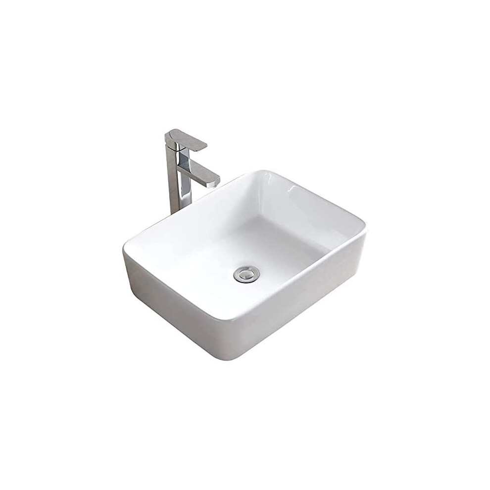 Home Supplies Ceramic Bathroom Sink Cloakroom Basin , Hand Wash Basin , Classic Design Gloss White Countertop Basin Cloakroom Sink for Bathroom L