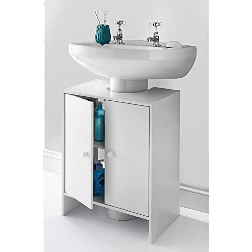 Fizporium-Ltd Fantastic Modern White Under Sink Bathroom Storage ...