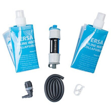 HydroBlu Versa Flow Light-Weight Camping and Outdoor Water Filter System - Hollow Fiber Inline or Straw Filter with Clear Window That Filters 100