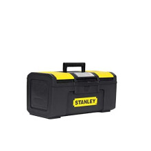 STANLEY DIY Toolbox Storage with 1 Touch Latch, 2 Lid Organisers for Small Parts, 16 Inch, 1-79-216