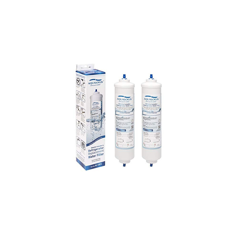 Aqualogis External Fridge Filter Compatible with Samsung L G Daewoo Bosch Beko Haier External Only (2 Pack)