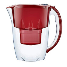 AQUAPHOR Amethyst Fridge Water Filter Jug, Includes 1x Maxfor+ Cartridge to Reduce Lime, Chlorine & Heavy Metals, Plastic, Volume 2.8 L, Red