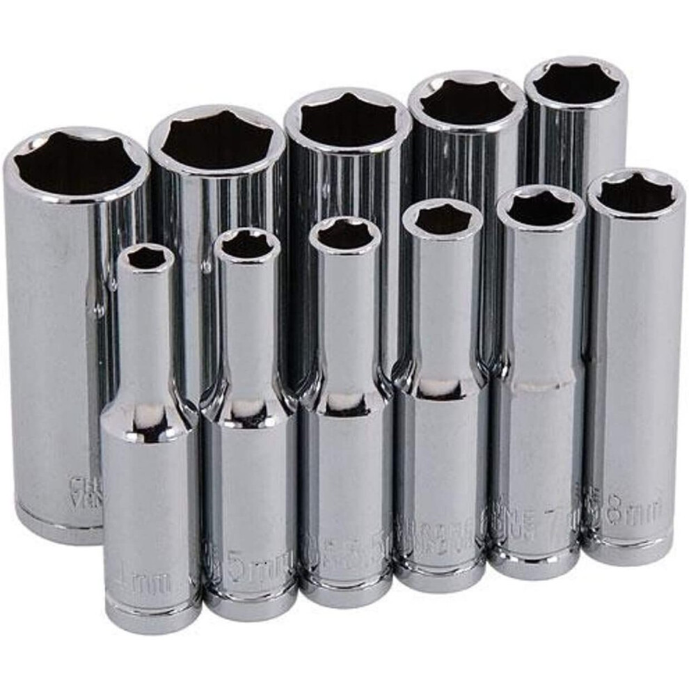 11 Piece 1/4" Drive Deep Socket Set on Holder