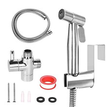 WEIDMAX Hand Held Bidet Sprayer Stainless Steel Brushed Nickel Sprayer Kit Bathroom Cloth Diaper Washer Portable Rust Proof Shower Sprayer Head f