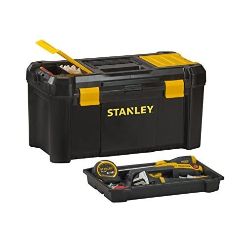 STANLEY Stanley STST1-75520 Essential 19" Toolbox with Plastic Latches, Black/Yellow 1