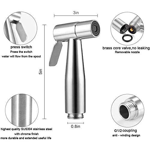 BARROCK Handheld Bidet Sprayer For Toilet, Stainless | Ubuy