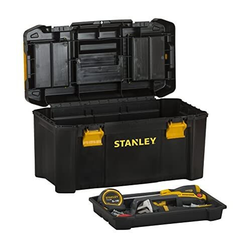 STANLEY Stanley STST1-75520 Essential 19" Toolbox with Plastic Latches, Black/Yellow 2