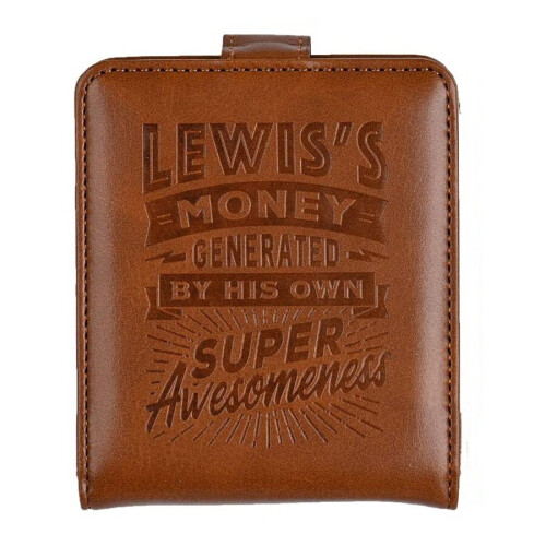 (Lewis) History & Heraldry Personalised Name RFID Block Wallet - Brown
