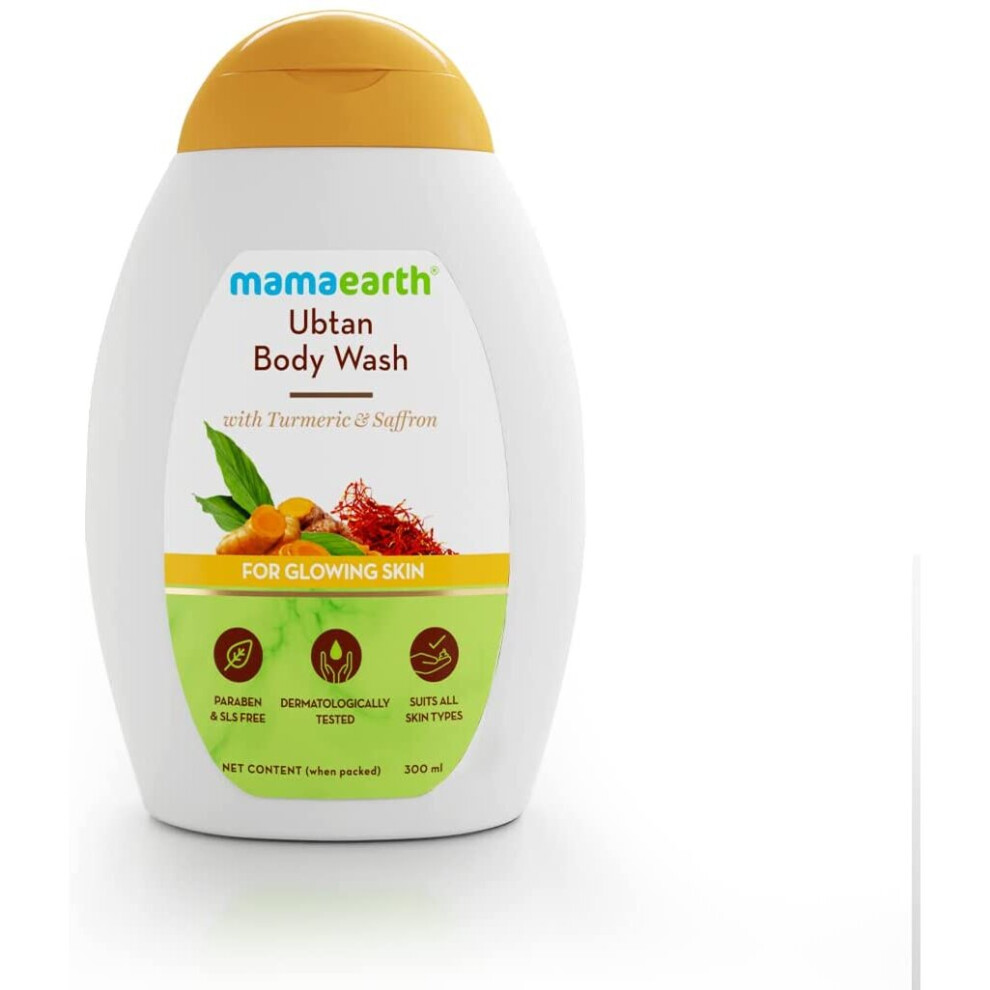 Mamaearth Ubtan Body Wash With Turmeric & Saffron, Shower Gel For Glowing Skin Â 300 Ml