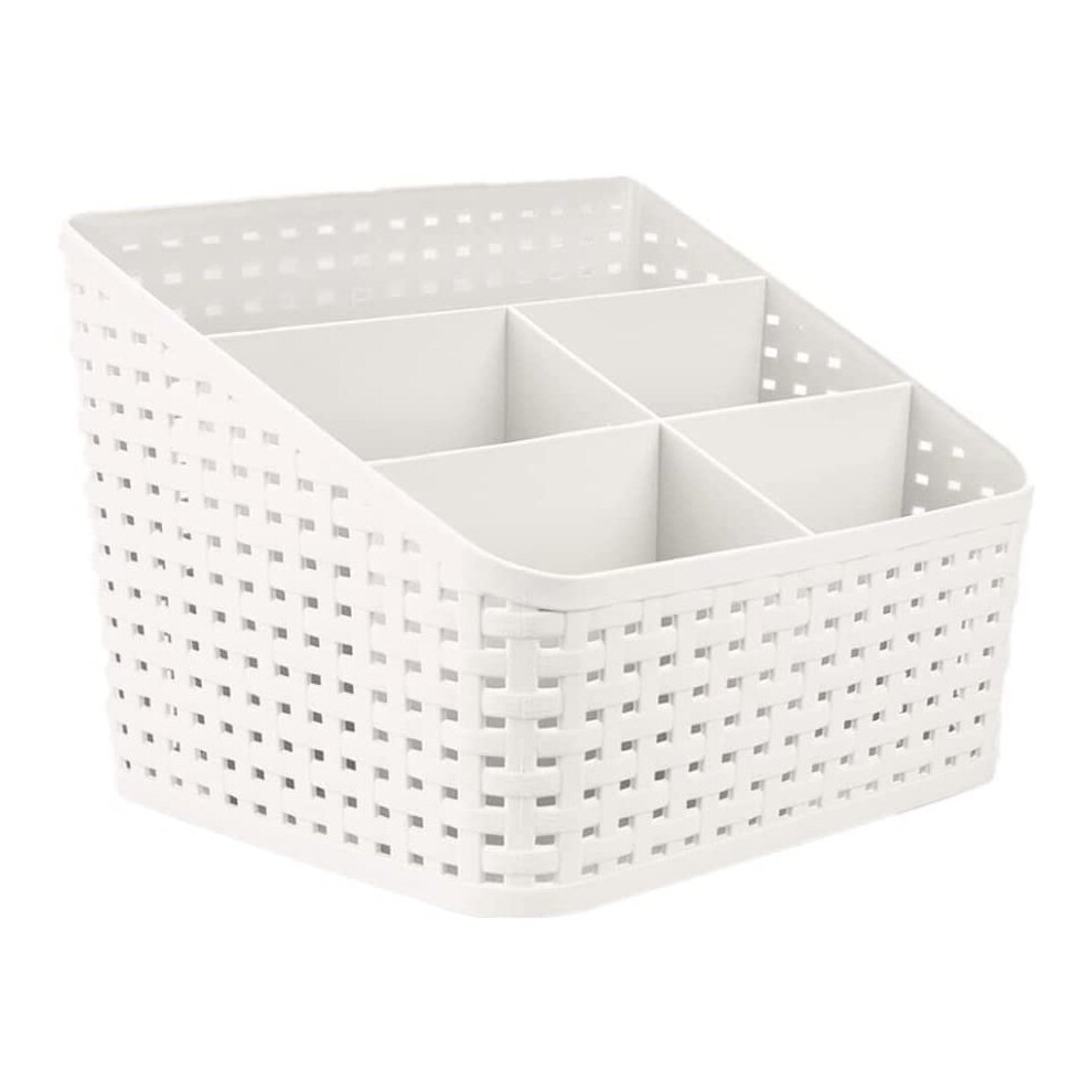 QUCUMER Storage Basket, Cosmetic Storage Box Versatile Makeup Storage Makeup Dressing Table Organiser Plastic Grid Storage...