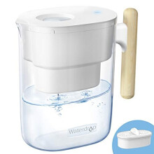 Waterdrop Chubby Water Filter Jug with 190 Days Filter, 3.5L, Reduces Fluoride, Chlorine and More, NSF Certified, BPA Free, White (Replacement F